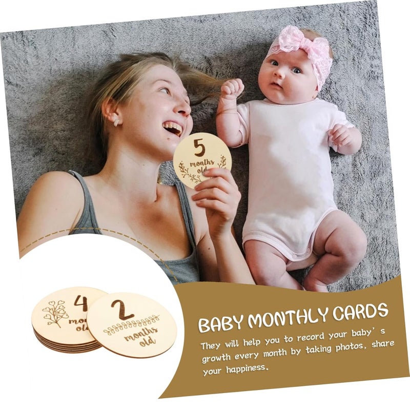 UPKOCH 6Pcs Double Sided Newborn Milestone Cards For Photography Monthly Announcements - Image 5